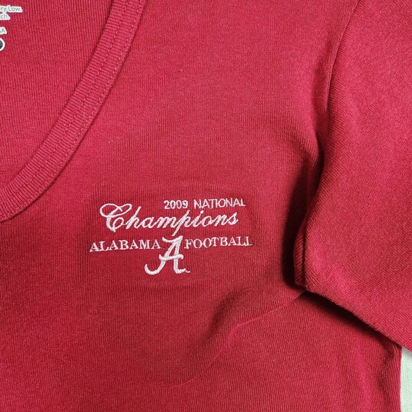 Alabama Crimson Tide Sweater Womens Large Red V-Neck Pullover Long Sleeve Champs - Picture 3 of 13